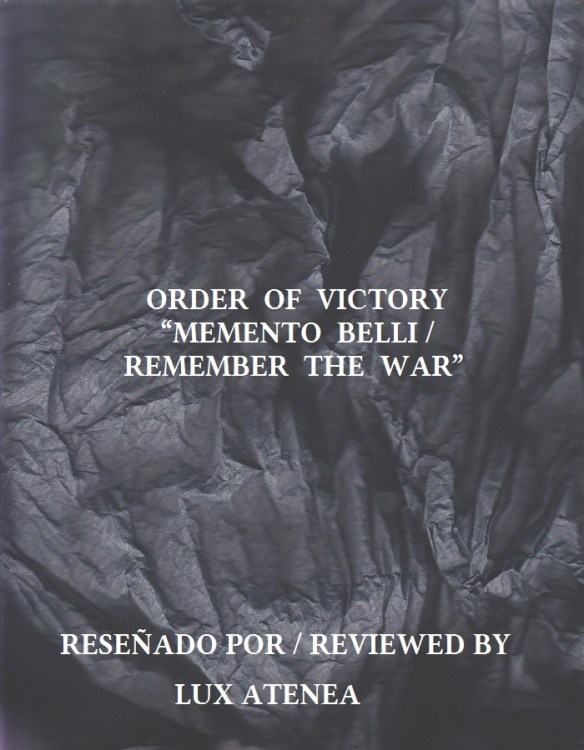 ORDER OF VICTORY - MEMENTO BELLI REMEMBER THE WAR