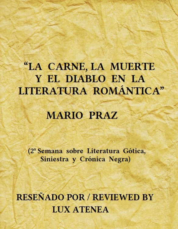 LA CARNE LA MUERTE Y EL DIABLO EN LA LITERATURA ROMÁNTICA MARIO PRAZ