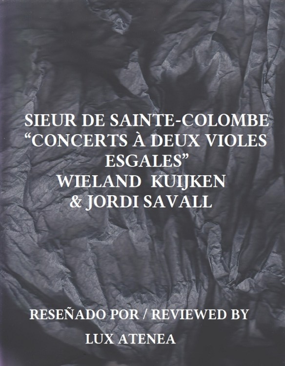SIEUR DE SAINTE-COLOMBE CONCERTS À DEUX VIOLES ESGALES
