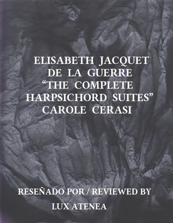 ELISABETH JACQUET DE LA GUERRE THE COMPLETE HARPSICHORD SUITES