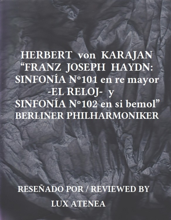 KARAJAN FRANZ JOSEPH HAYDN SINFONÍA Nº101 EL RELOJ SINFONÍA Nº102