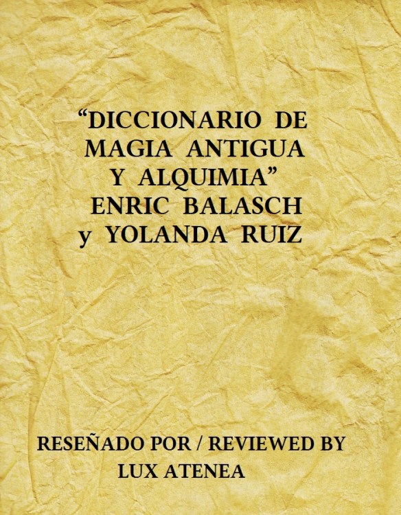 DICCIONARIO DE MAGIA ANTIGUA Y ALQUIMIA