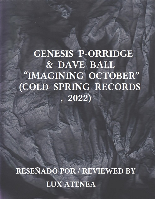 GENESIS P-ORRIDGE &amp; DAVE BALL IMAGINING OCTOBER
