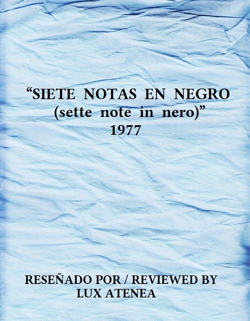 SIETE NOTAS EN NEGRO sette note in nero 1977